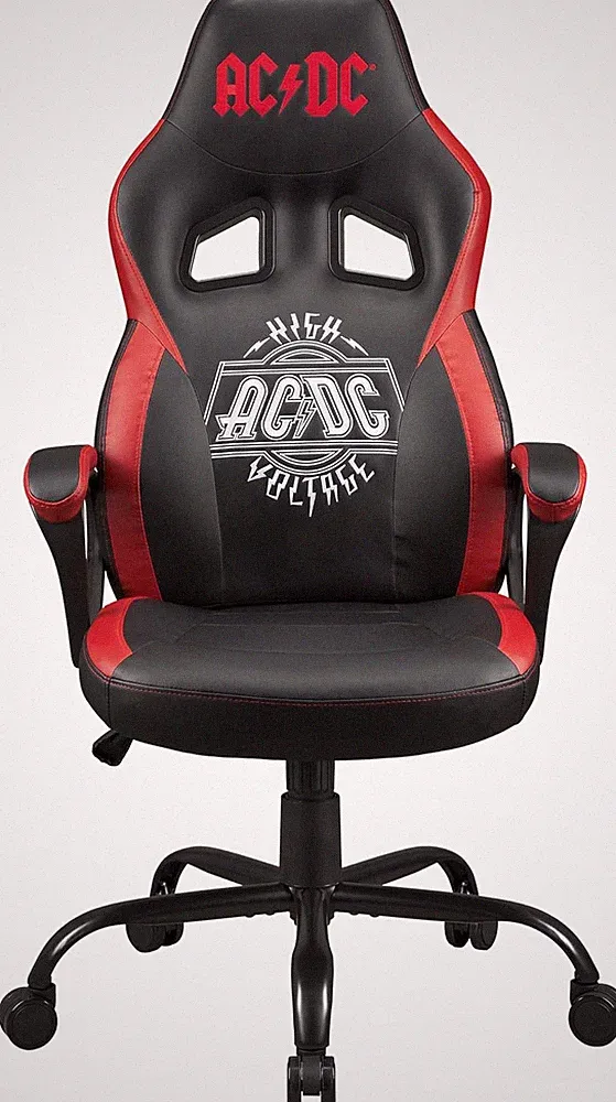 AC/DC Gaming Chair - Ergonomic Rocking Seat for Teens & Adults, Black
