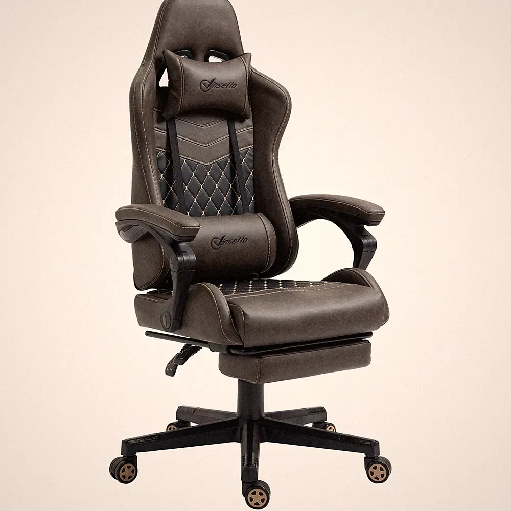 Adjustable High Back Gaming Chair Racing Office Recliner Chair Footrest Pillow