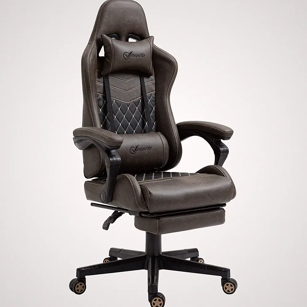 Adjustable High Back Gaming Chair Racing Office Recliner w/ Footrest, Pillow