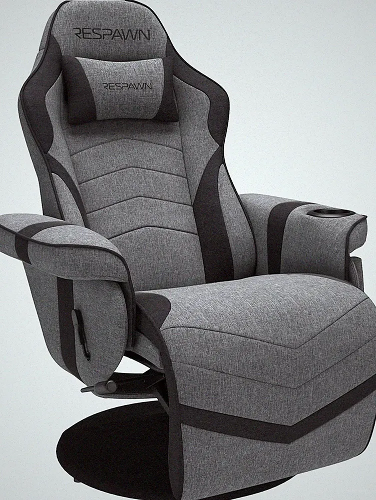 Ergonomic 900 Console Gaming Recliner with Footrest & Lumbar Support - Gray