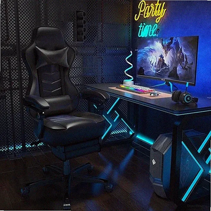 Ergonomic Gaming Chair with Footrest, Lumbar Support & 150° Recline for Home