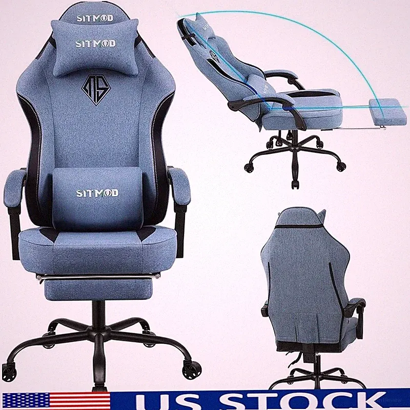 Ergonomic Gaming Recliner High Resilience Foam Breathable Heavy Duty Support New