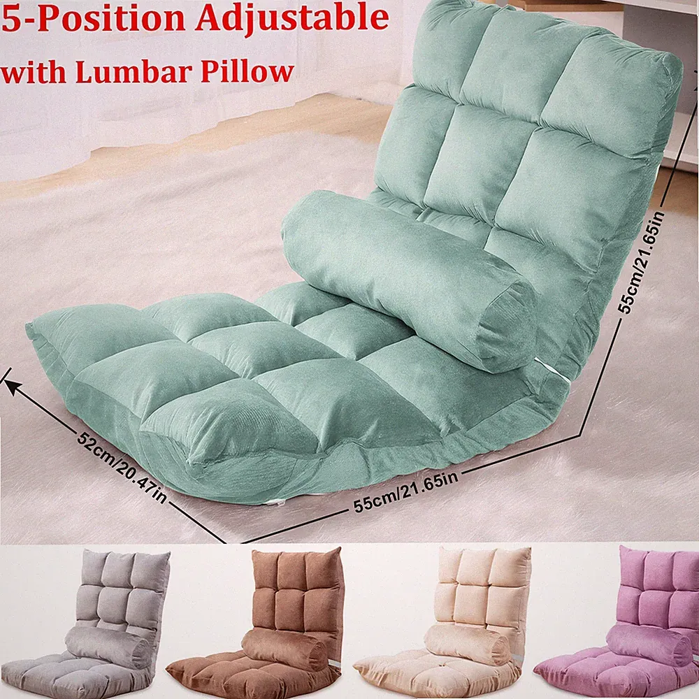 Folding Floor Gaming Chair Lazy Sofa Seat for Lounger Bed Couch Recliner Office