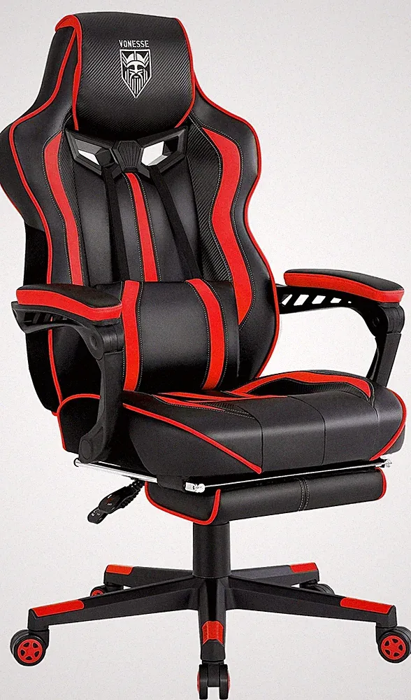 Gaming Chair for Adults, Reclining Gaming Chairs with Footrest and Massage, C...