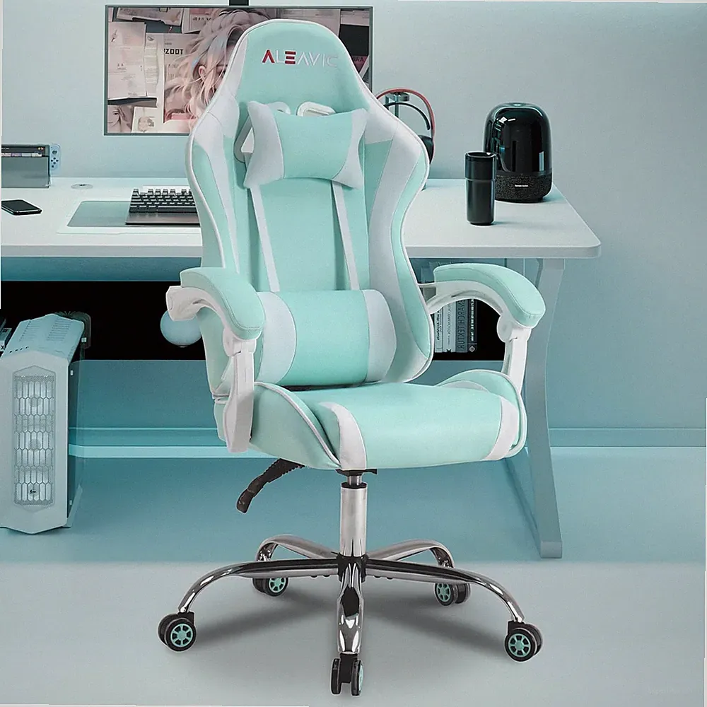 Gaming Chair with Massager, Fabric Gaming Chairs for Adults, Ergonomic Gamer Cha