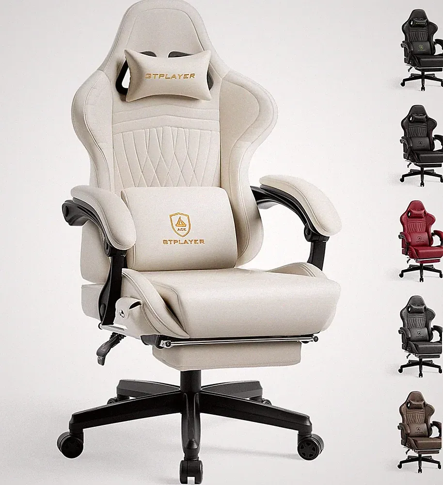 Gaming Chair with Speakers, Video Game Chairs with Footrest, PC Gamer Chairs for