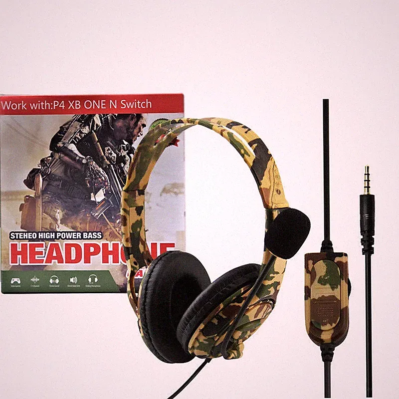 Gaming Headset for PS4, XBOX ONE and SWITCH - Camouflage Yellow