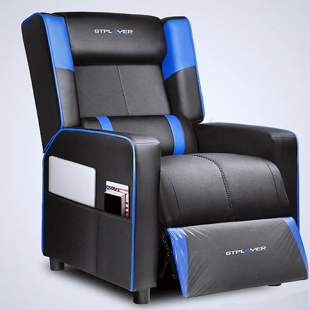 Gaming Recliner Chair for Living Room Racing Style Single PU Leather Gaming S...