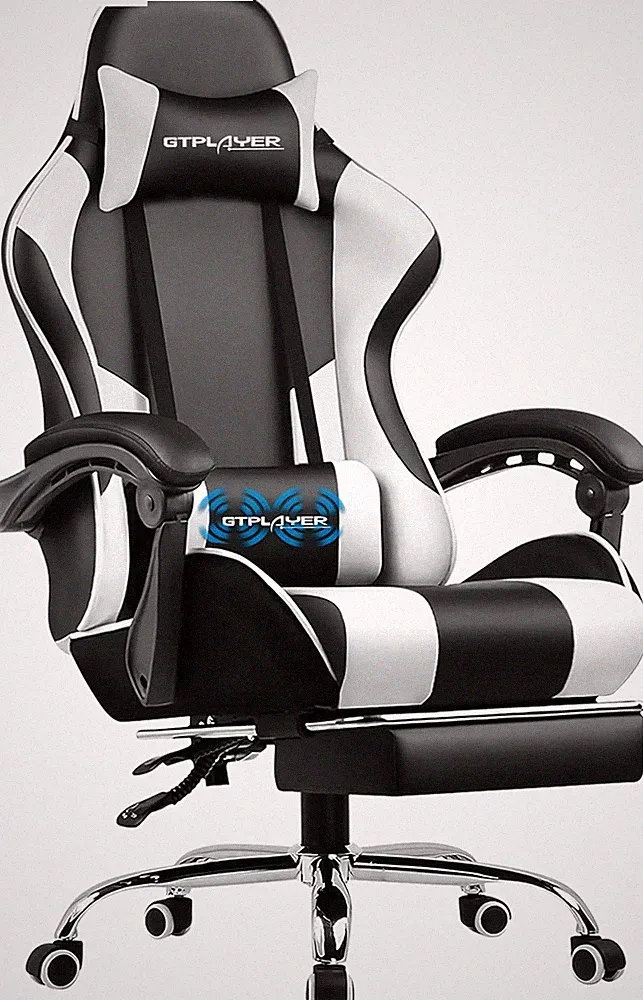 Height Adjustable Game Chair with 360°-Swivel Seat and Headrest and for Office o