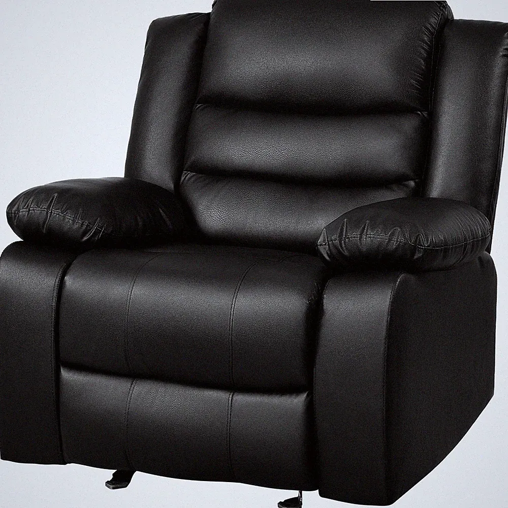 Home Theater Oversized Recliner Swivel Rocking Chair Memory Foam Faux Leather