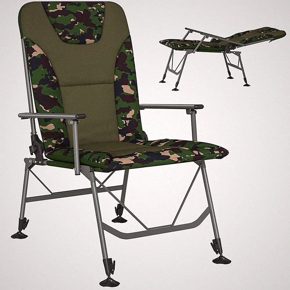 Outsunny Camping Chair Reclining Padded for Adults Camouflage