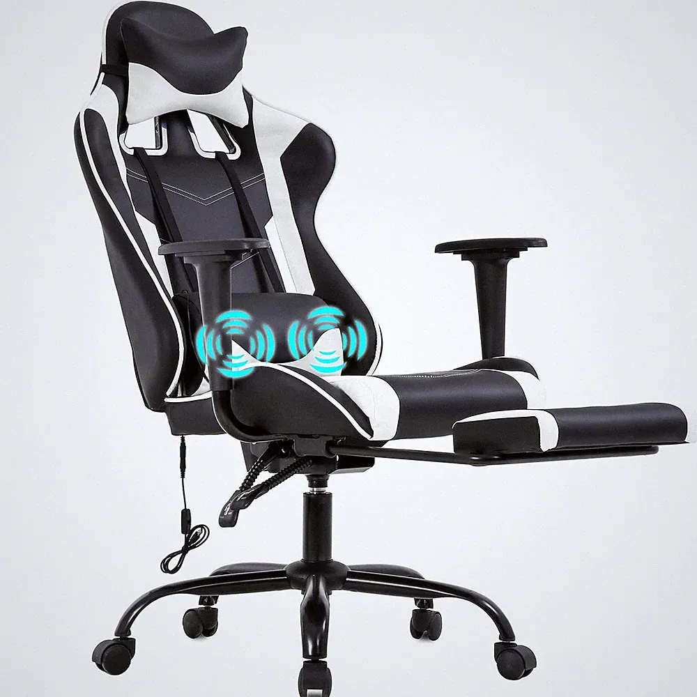 PC Gaming Chair Racing Office Chair Ergonomic Desk Chair Massage PU Leather R...
