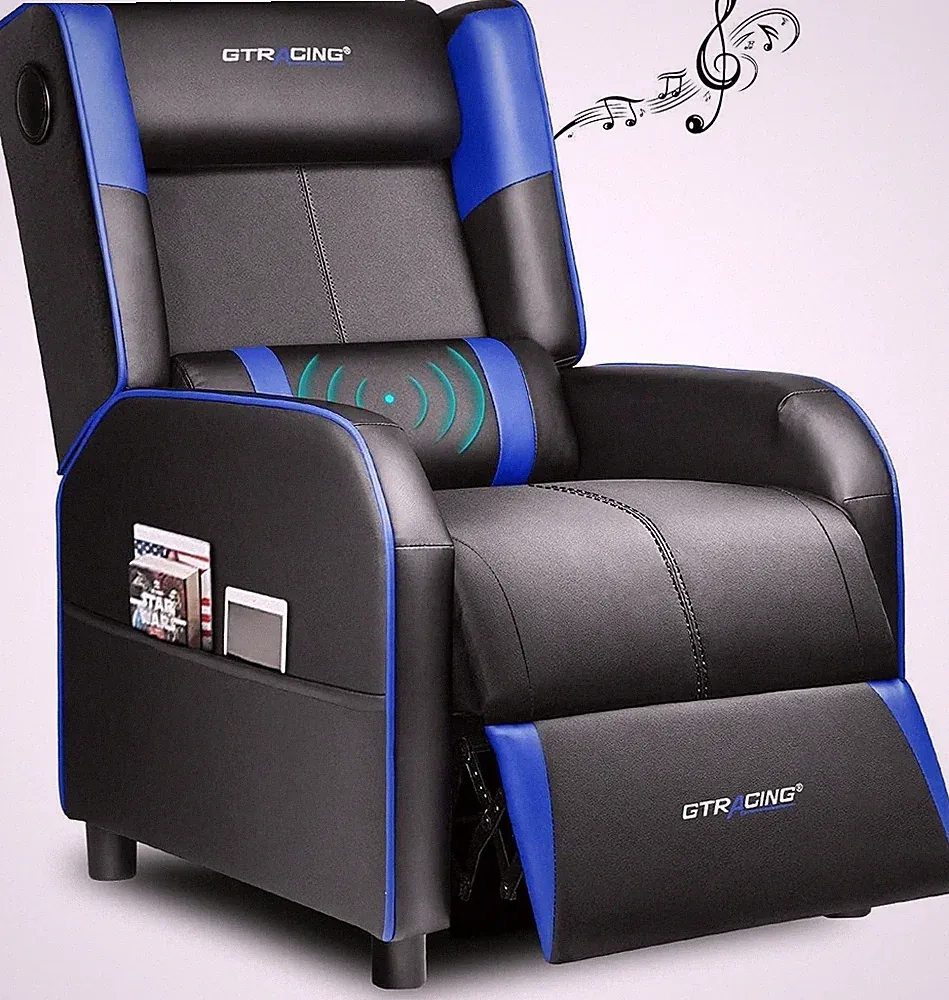 Racing Style Gaming Recliner Chair with Bluetooth Speakers