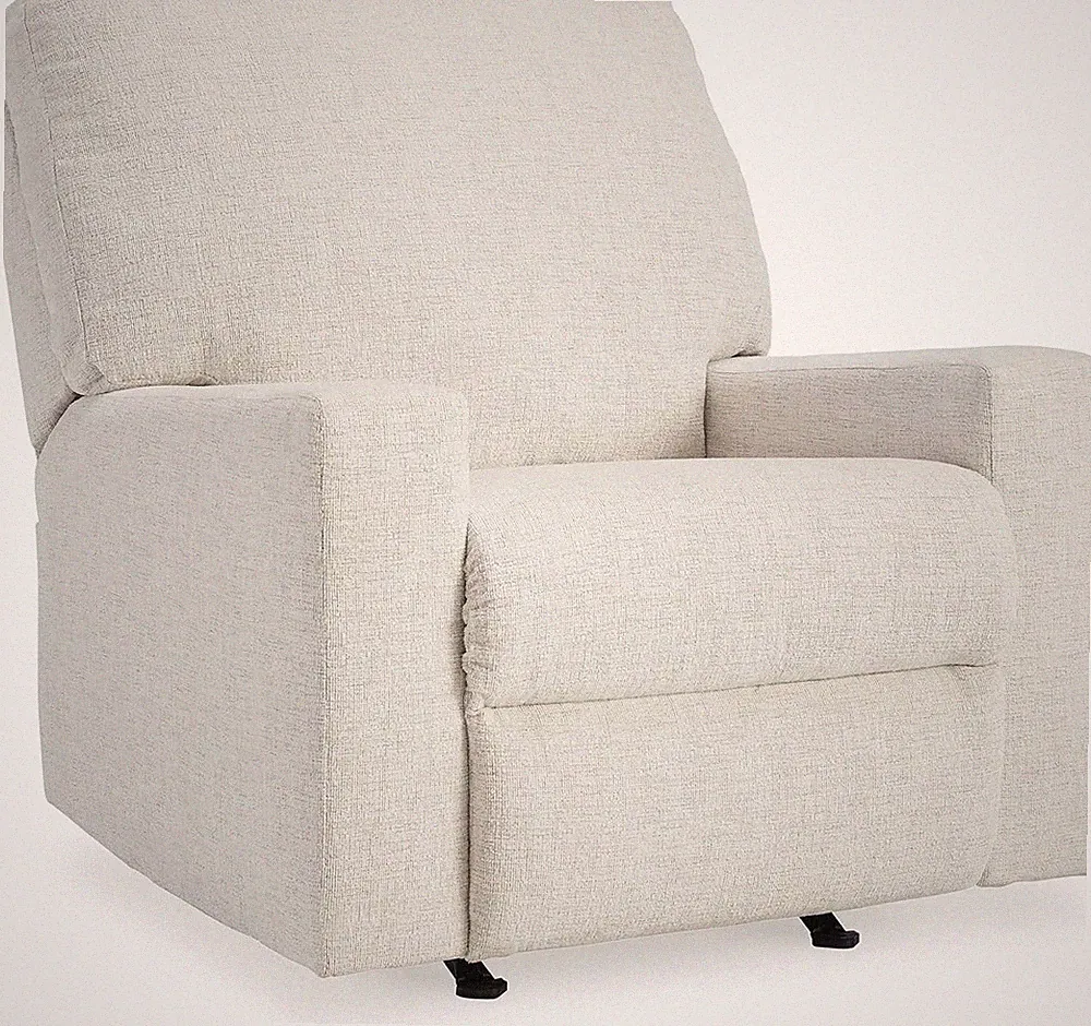 Rannis White Casual Manual Rocker Recliner for Ultimate Relaxation