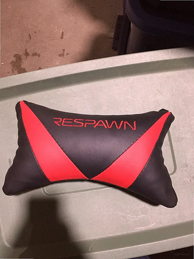 RESPAWN Neck Pillow For Gaming Chairs Black Red Embroidered Spell Elastic Band