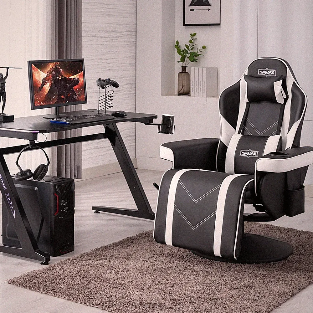 S MAX Gaming Recliner Chair for Adults Higher Back Wider Lumbar Support Swivel