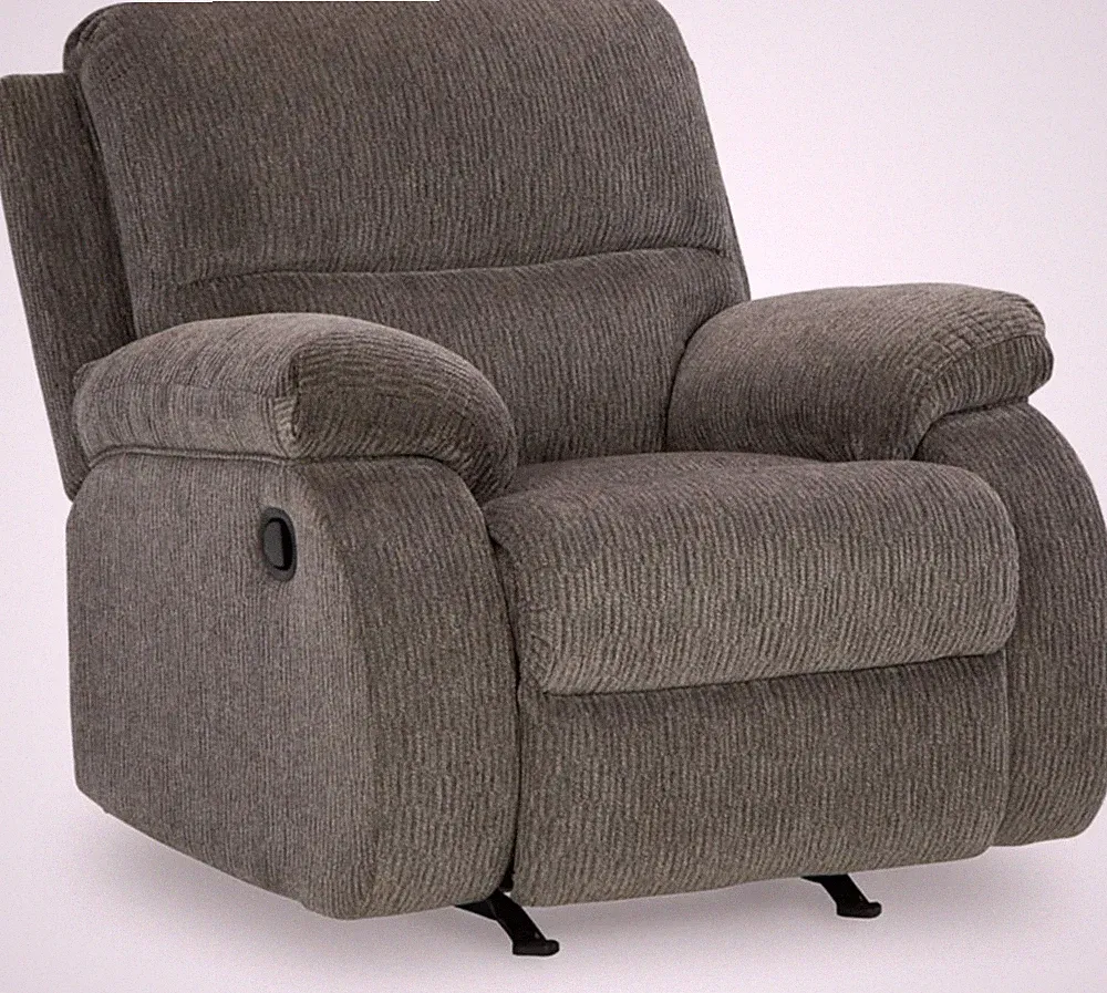 Scranto Gray Modern Manual Rocker Recliner for Ultimate Comfort
