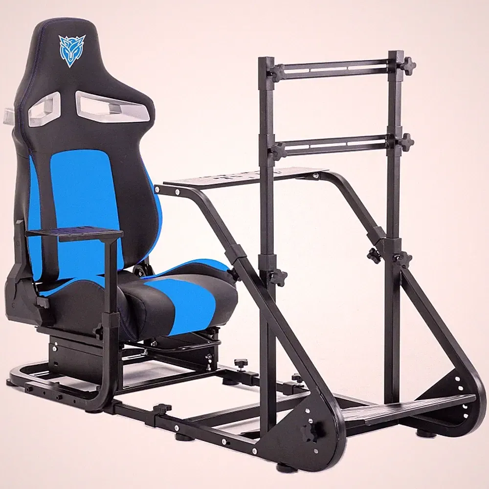 Sim Racing Simulator Cockpit Seat for Logitech Thrustmaster Fanatec Moza (Blue)