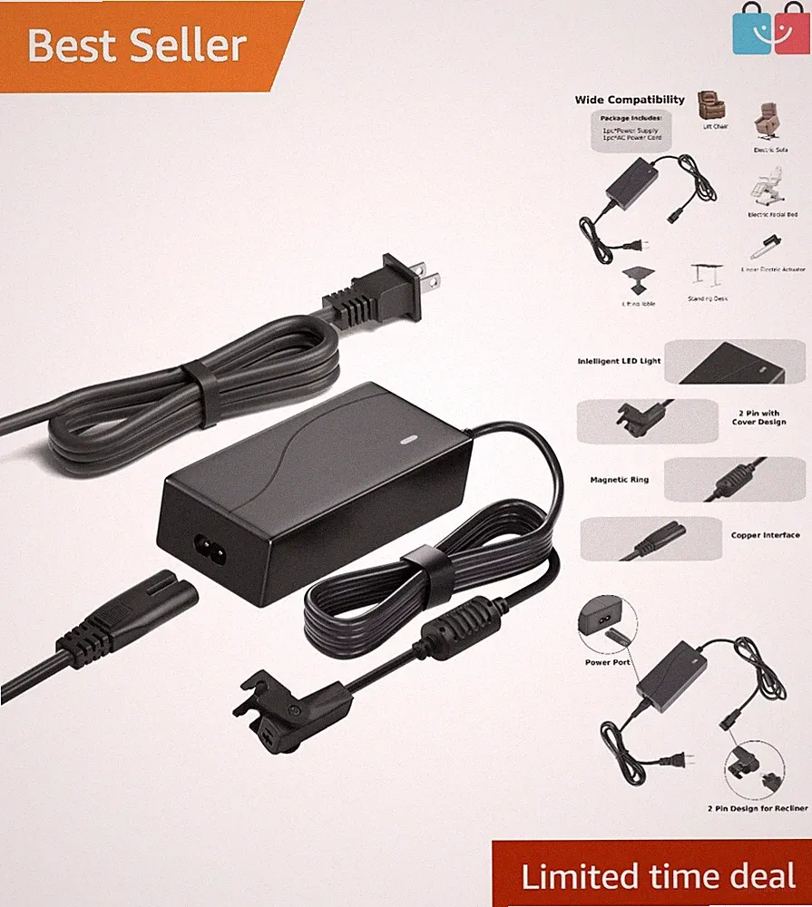 Universal Power Adapter for Electric Recliners - Fast Charging Capability