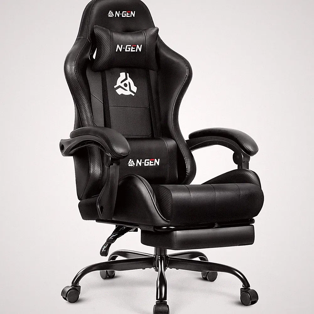 Video Gaming Chair with Footrest Lumbar for Home Office High Back Recliner He...