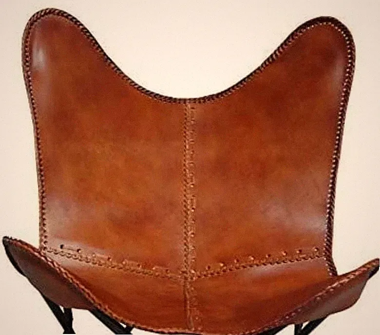 Vintage Handmade Classic Cover Cowhide Leather Butterfly Chair BKF (Cover Only)