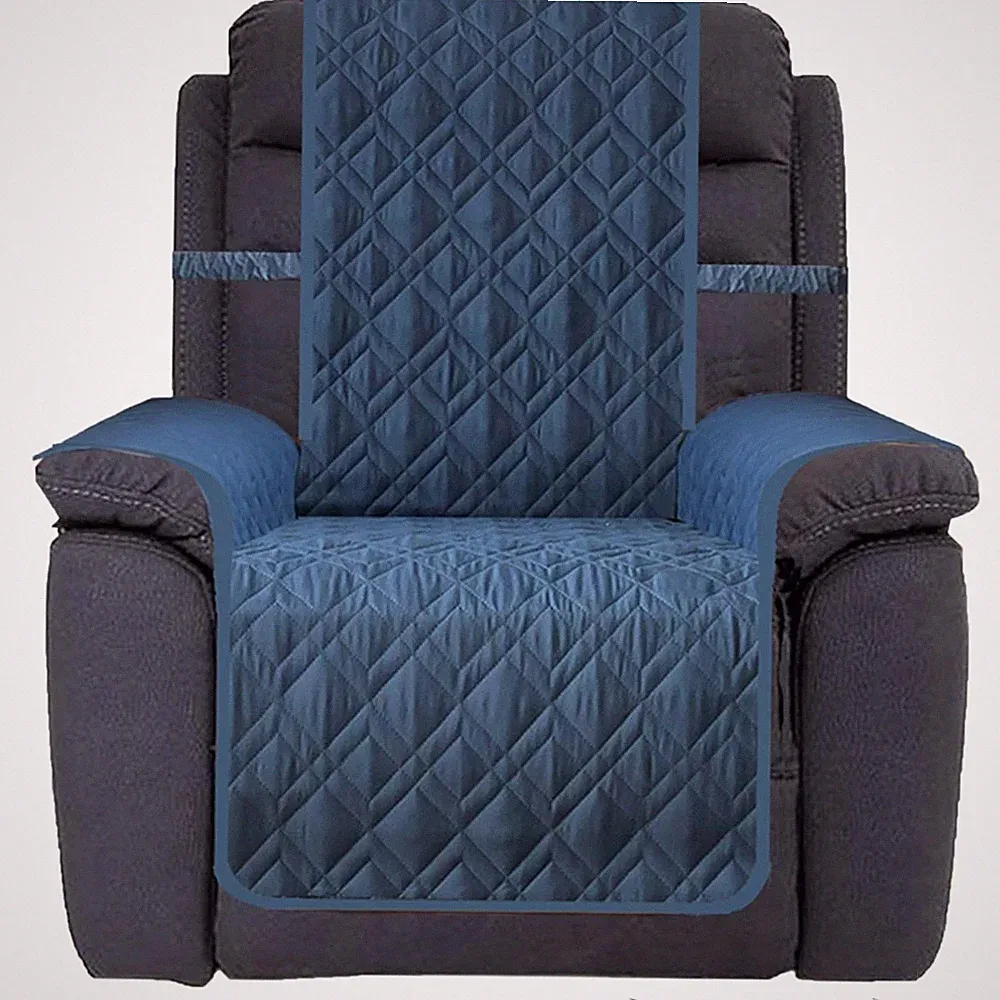 Waterproof Nonslip Recliner Cover for Pets & Kids - 23" Stylish Blue Protector
